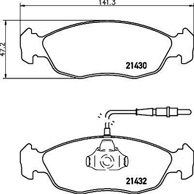 Hella 8DB 355 007-711 комплект тормозных колодок, дисковый тормоз на PEUGEOT 306 (7B, N3, N5)