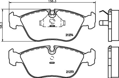 Hella 8DB 355 007-721 комплект тормозных колодок, дисковый тормоз на VOLVO S70 (LS)