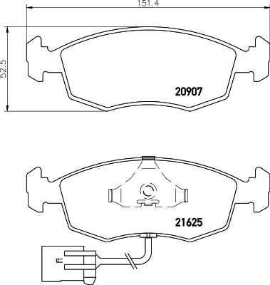 Hella 8DB 355 007-741 комплект тормозных колодок, дисковый тормоз на FORD SCORPIO I (GAE, GGE)