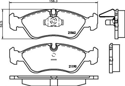 Hella 8DB 355 007-761 комплект тормозных колодок, дисковый тормоз на OPEL OMEGA A (16_, 17_, 19_)