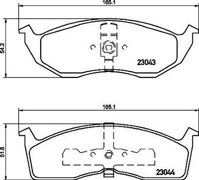 Hella 8DB 355 007-941 комплект тормозных колодок, дисковый тормоз на DODGE CARAVAN