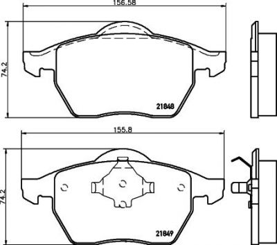 Hella 8DB 355 008-001 комплект тормозных колодок, дисковый тормоз на VW SHARAN (7M8, 7M9, 7M6)