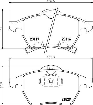 Hella 8DB 355 008-041 комплект тормозных колодок, дисковый тормоз на SAAB 900 II купе