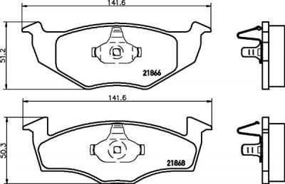 Hella 8DB 355 008-351 комплект тормозных колодок, дисковый тормоз на VW POLO CLASSIC (6KV2)