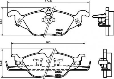 Hella 8DB 355 008-571 комплект тормозных колодок, дисковый тормоз на OPEL ASTRA G универсал (F35_)