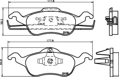 Hella 8DB 355 008-621 комплект тормозных колодок, дисковый тормоз на FORD FOCUS (DAW, DBW)
