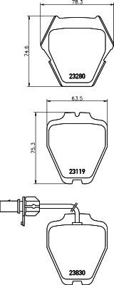 Hella 8DB 355 009-031 комплект тормозных колодок, дисковый тормоз на VW PASSAT Variant (3B6)