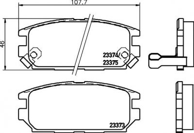 Hella 8DB 355 009-291 комплект тормозных колодок, дисковый тормоз на MITSUBISHI PROUDIA/DIGNITY (S4_A, S3_A)