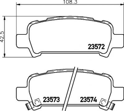 Hella 8DB 355 009-401 комплект тормозных колодок, дисковый тормоз на SUBARU OUTBACK (BE, BH)