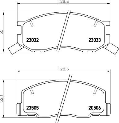 Hella 8DB 355 009-481 комплект тормозных колодок, дисковый тормоз на TOYOTA PREVIA (TCR2_, TCR1_)
