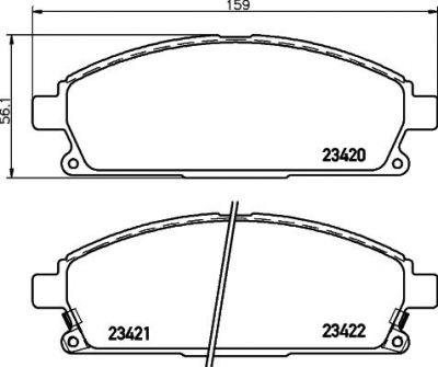 Hella 8DB 355 009-661 комплект тормозных колодок, дисковый тормоз на NISSAN PATHFINDER II (R50)