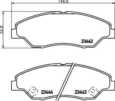 Hella 8DB 355 009-701 комплект тормозных колодок, дисковый тормоз на KIA RETONA (CE)