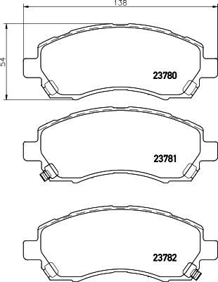 Hella 8DB 355 010-121 комплект тормозных колодок, дисковый тормоз на SUBARU IMPREZA универсал (GF)