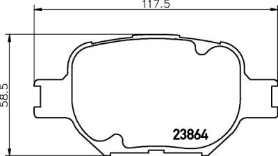 Hella 8DB 355 010-201 комплект тормозных колодок, дисковый тормоз на TOYOTA MARK X II (GRX13_)