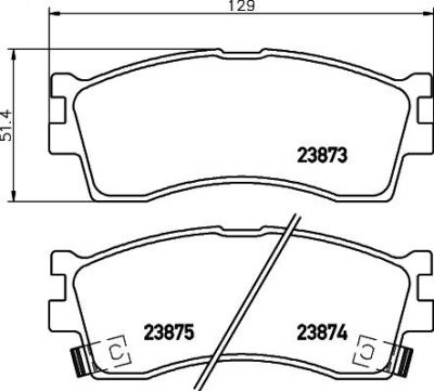 Hella 8DB 355 010-251 комплект тормозных колодок, дисковый тормоз на KIA SHUMA II (FB)