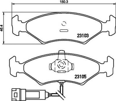 Hella 8DB 355 010-301 комплект тормозных колодок, дисковый тормоз на FORD ESCORT III (GAA)