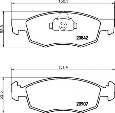 Hella 8DB 355 010-321 комплект тормозных колодок, дисковый тормоз на FIAT DOBLO вэн (223, 119)