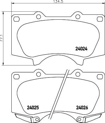 HELLA КОМПЛЕКТ ТОРМОЗНЫХ КОЛОДОК, ДИСКОВЫЙ ТОРМОЗ (8DB 355 010-491)