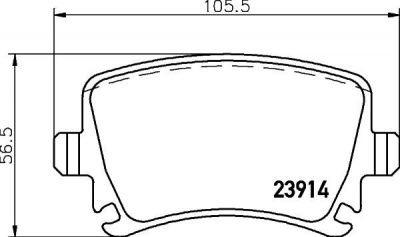 HELLA Колодки тормозные VOLKSWAGEN TOURAN 03>/CADDY/G5/G6 задние (1K0698451, 8DB 355 010-601)