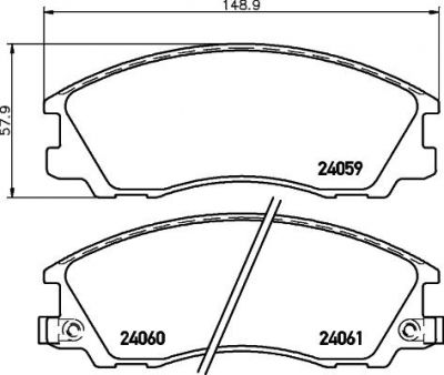 Hella 8DB 355 010-821 комплект тормозных колодок, дисковый тормоз на HYUNDAI TERRACAN (HP)