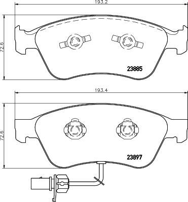 Hella 8DB 355 011-021 комплект тормозных колодок, дисковый тормоз на AUDI A8 (4E_)