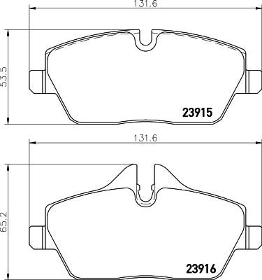 Hella 8DB 355 011-261 комплект тормозных колодок, дисковый тормоз на MINI MINI Roadster (R59)