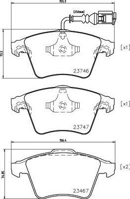 HELLA КОМПЛЕКТ ТОРМОЗНЫХ КОЛОДОК, ДИСКОВЫЙ ТОРМОЗ (8DB 355 011-441)