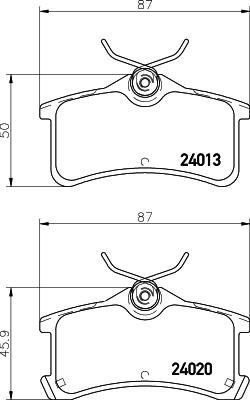 Hella 8DB 355 011-511 комплект тормозных колодок, дисковый тормоз на TOYOTA COROLLA (_E11_)