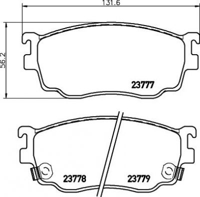 Hella 8DB 355 011-561 комплект тормозных колодок, дисковый тормоз на MAZDA 626 V Hatchback (GF)