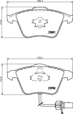 Hella 8DB 355 011-711 комплект тормозных колодок, дисковый тормоз на AUDI A6 Allroad (4FH, C6)