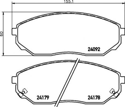 Hella 8DB 355 011-931 комплект тормозных колодок, дисковый тормоз на KIA SORENTO I (JC)
