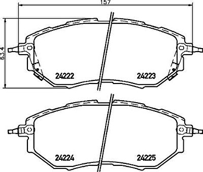 HELLA КОМПЛЕКТ ТОРМОЗНЫХ КОЛОДОК, ДИСКОВЫЙ ТОРМОЗ (8DB 355 012-031)