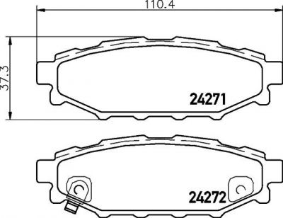 Hella 8DB 355 012-261 комплект тормозных колодок, дисковый тормоз на TOYOTA GT 86 купе (ZN6_)