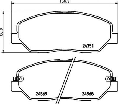 Hella 8DB 355 012-371 комплект тормозных колодок, дисковый тормоз на HYUNDAI SANTA FE II (CM)