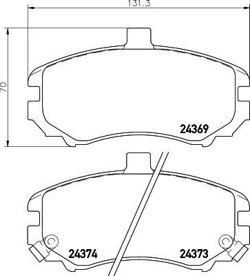 Hella 8DB 355 012-471 комплект тормозных колодок, дисковый тормоз на HYUNDAI ELANTRA (XD)