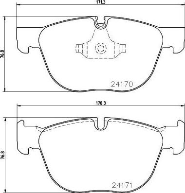 HELLA Колодки тормозные X5 E70 07-/X6 E71 08- передние (34114074370, 8DB 355 012-541)