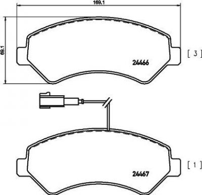 Hella 8DB 355 012-921 комплект тормозных колодок, дисковый тормоз на FIAT DUCATO c бортовой платформой/ходовая часть (250, 290)