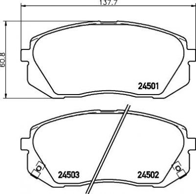 HELLA КОМПЛЕКТ ТОРМОЗНЫХ КОЛОДОК, ДИСКОВЫЙ ТОРМОЗ (8DB 355 012-961)