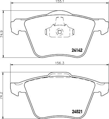 HELLA Колодки тормозные FORD S-MAX 2.0D-2.2D/VOLVO S60/S80/V70/XC70 06- передние (1405511, 8DB 355 013-001)