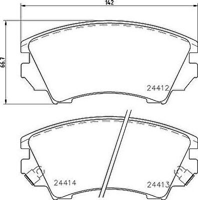 HELLA КОМПЛЕКТ ТОРМОЗНЫХ КОЛОДОК, ДИСКОВЫЙ ТОРМОЗ (8DB 355 013-041)