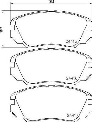 Hella 8DB 355 013-051 комплект тормозных колодок, дисковый тормоз на OPEL INSIGNIA седан