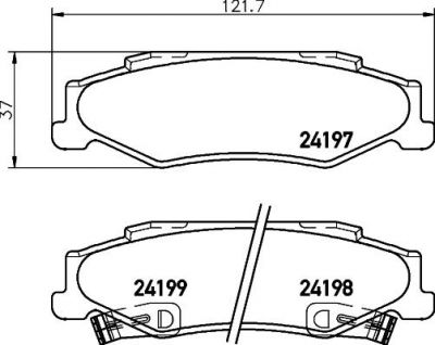 Hella 8DB 355 013-191 комплект тормозных колодок, дисковый тормоз на CHEVROLET CORVETTE (C6)