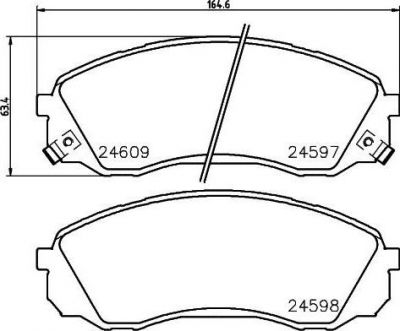 HELLA КОМПЛЕКТ ТОРМОЗНЫХ КОЛОДОК, ДИСКОВЫЙ ТОРМОЗ (8DB 355 013-541)