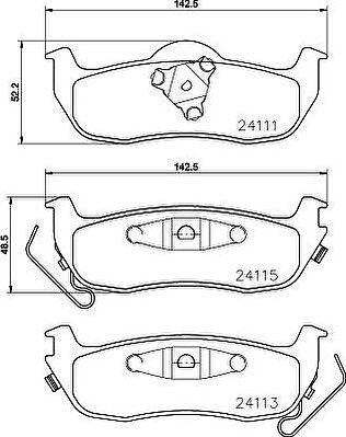 Hella 8DB 355 013-681 комплект тормозных колодок, дисковый тормоз на INFINITI QX56