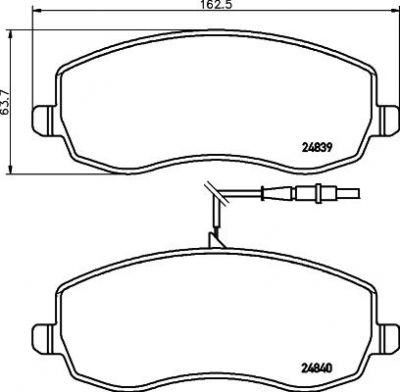 Hella 8DB 355 013-871 комплект тормозных колодок, дисковый тормоз на FIAT ULYSSE (179AX)