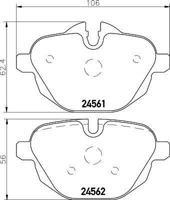 Hella 8DB 355 013-921 комплект тормозных колодок, дисковый тормоз на 5 (F10, F18)