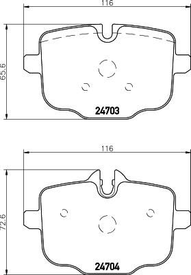 Hella 8DB 355 014-361 комплект тормозных колодок, дисковый тормоз на 5 (F10, F18)