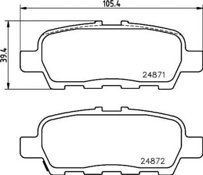 Hella 8DB 355 014-561 комплект тормозных колодок, дисковый тормоз на SUZUKI GRAND VITARA II (JT)