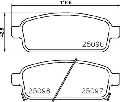 HELLA КОМПЛЕКТ ТОРМОЗНЫХ КОЛОДОК, ДИСКОВЫЙ ТОРМОЗ (8DB 355 015-211)