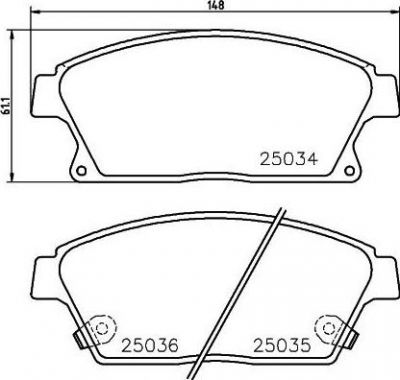 HELLA КОМПЛЕКТ ТОРМОЗНЫХ КОЛОДОК, ДИСКОВЫЙ ТОРМОЗ (8DB 355 015-241)